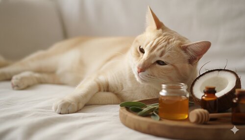 8_Vet-Backed_Home_Remedies_for_Bacterial_Infections_in_Cats_-_cat_lying_on_a_soft_couch