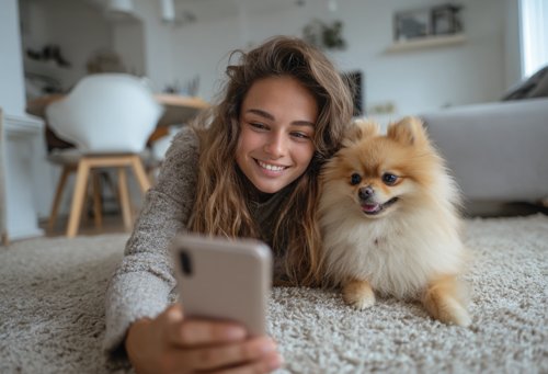 Ask Your Pet Nutritionist - a young woman with her pomeranian dog