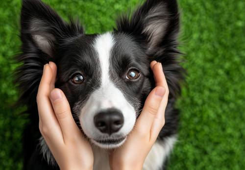 Brain Tumors in Dogs - happy border collie dog smiling at the camera
