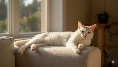 Can Cats Get Skin Cancer - cat_lounging_in_a_warm_pool_of_natural_sunlight_streaming_through_a_large_home_window