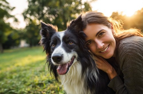 Cancer Treatments for Dogs - A woman is playing with her border collie dog in the park