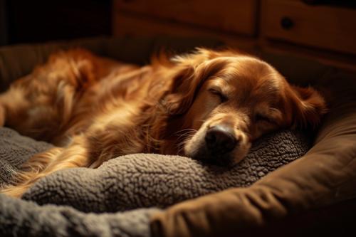 Anti-Inflammatory Foods for Dogs - golden retriever sleeping on his dog bed